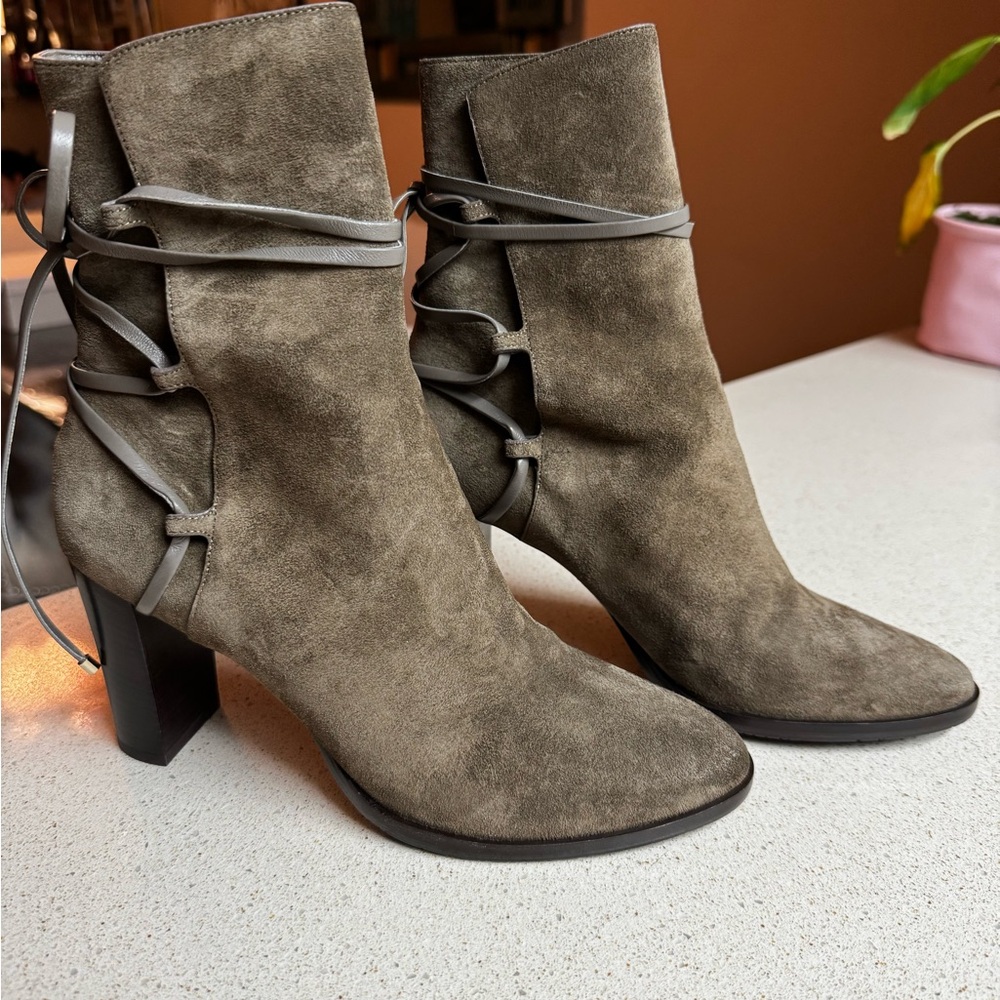 Jimmy Choo Dark Brown Suede Heeled Boots